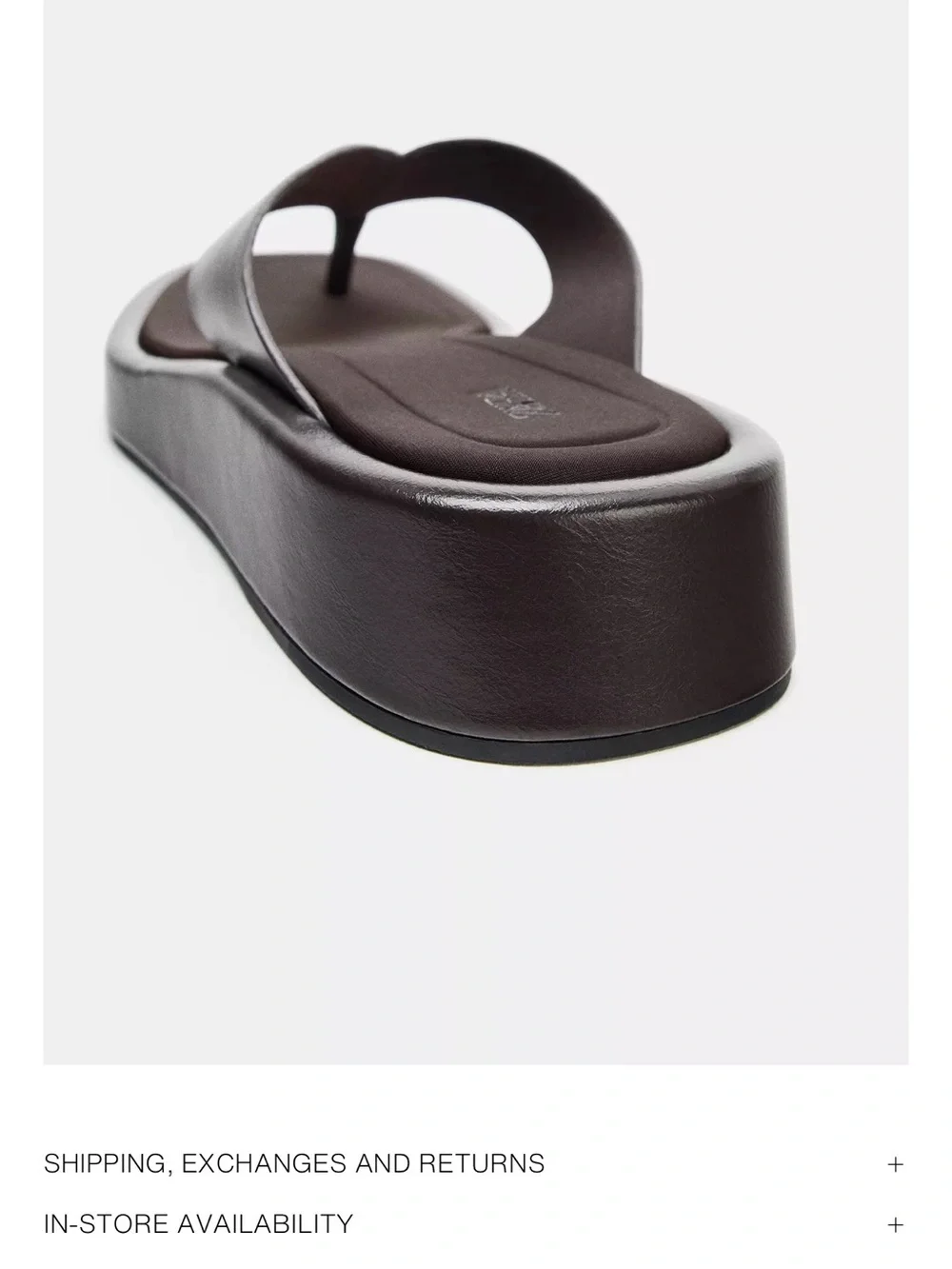 Zara Women's Platform Flip-Flop Sandals in Dark Brown - Picture 3 of 6